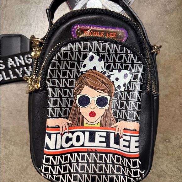 Nicole Lee Handbags - Nicole Lee Black and White Graphic Backpack See‎ My Sweetheart adjustable strap